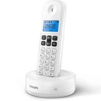 Téléphone sans fil mains libres blanc Philips D1611W avec écran