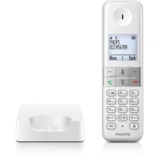 Teléfono Inalámbrico Philips D4701W Blanco con Lista Negra y MySound