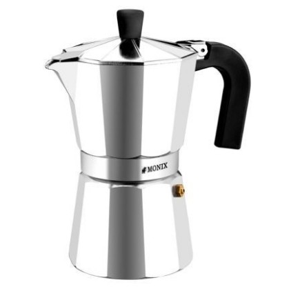 Monix M620006 Caffettiera italiana da 6 tazze con rivestimento antiaderente