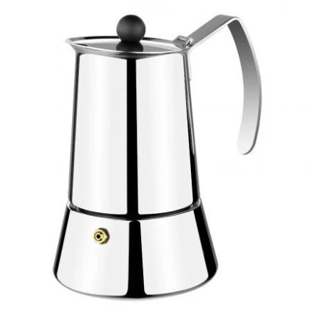 Cafetière à induction italienne Monix M630004 4 tasses en acier inoxydable