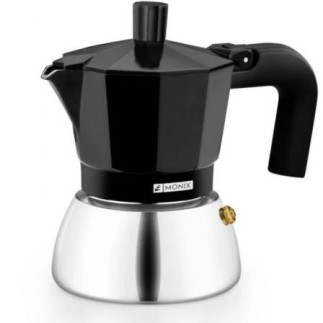 Cafetière Monix Induction Inox 9 tasses, noire, aluminium et acier