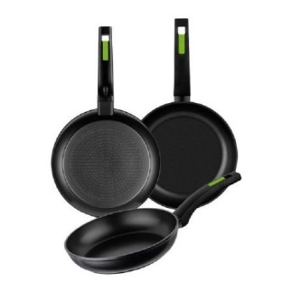 Lot de 3 poêles Monix Green Ø18cm Ø22cm Ø26cm aluminium forgé