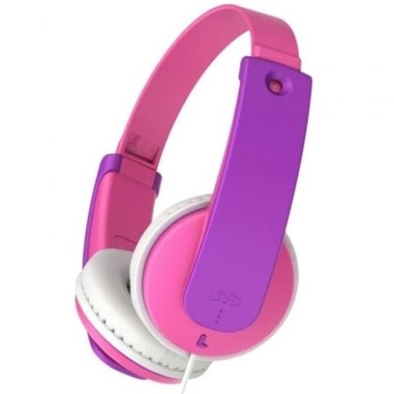 Fones de ouvido infantis JVC HA-KD7 rosa com volume limitado de 85 dB