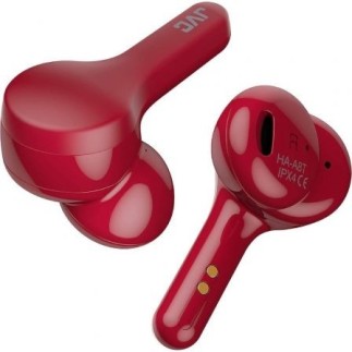 Fones de ouvido Bluetooth JVC HA-A8T vermelhos com estojo e carregamento rápido