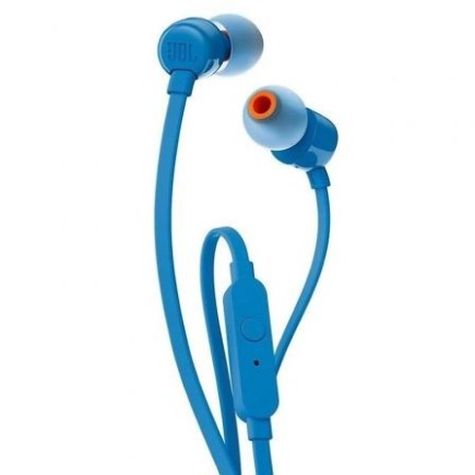 Cuffie auricolari JBL Tune 110 con microfono e jack da 3,5 mm, blu