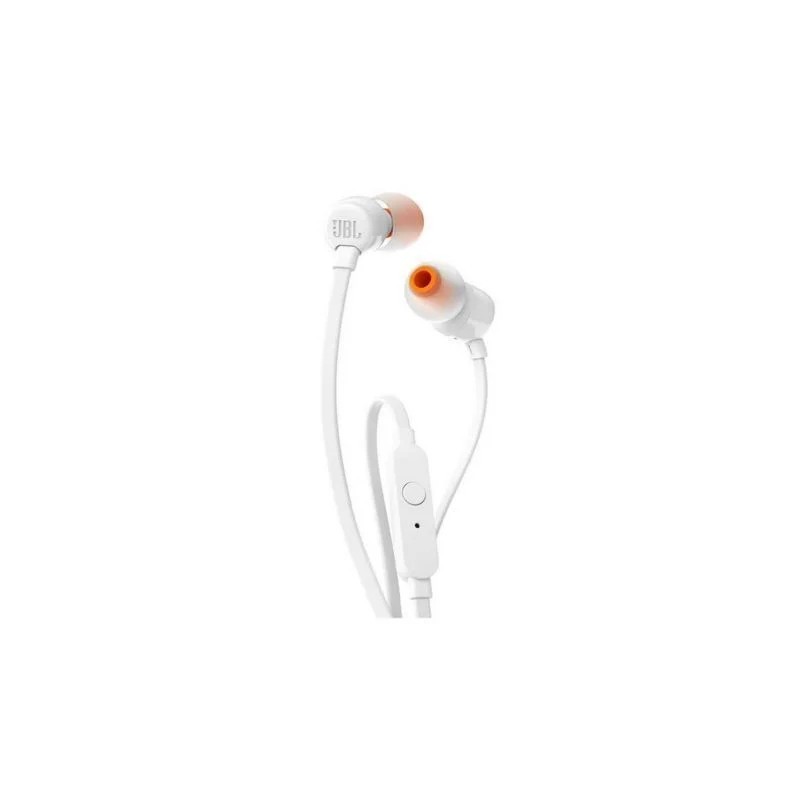 Cuffie auricolari JBL Tune 110 con microfono e jack da 3,5 mm, bianche