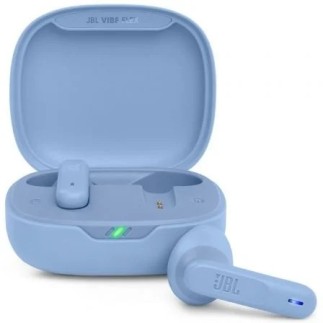 Casque Bluetooth JBL Vibe Flex, batterie 8 h, étui IPX54, bleu