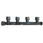 Colector de 4 Salidas - 1” H Giratoria x 4 Salidas 1” H Giratoria x 1” M, Montaje Rápido sin Herramientas