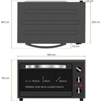 Forno Grunkel HR-28N RM: 1600 W, 28 L, 230 ° C, 3 configurações de calor