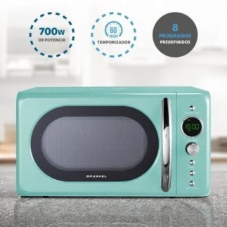Micro-ondas Grunkel Vintage MW-20AZUL: 700W, 20L, design retrô