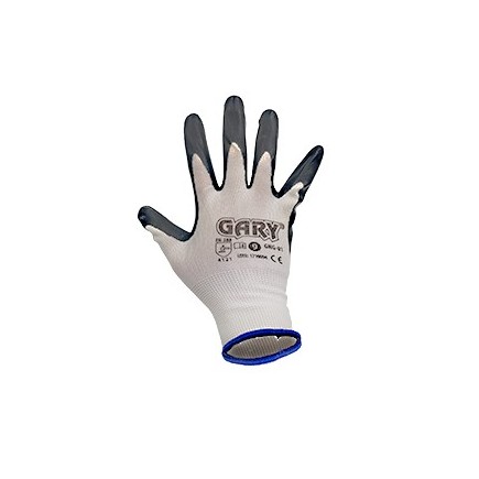 Luva de nitrila cinza Gary Ecoflex tamanho 8 sem costura