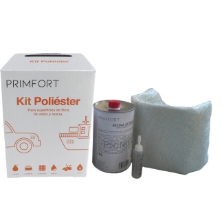 Kit di riparazione in fibra di vetro e resina Primfort da 1 kg