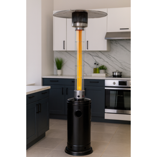 Aquecedor a gás externo tipo torre MERCALOR MT01557 de 12,5 kW com chaminé