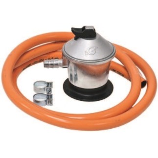 Kit regolatore gas butano MERCATOOLS con tubo flessibile a doppio
