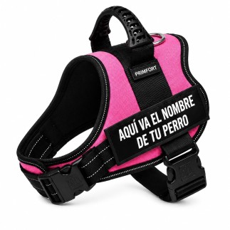 Harnais pour chien personnalisé rose, taille L (21-32 kg) | PRIMFORT