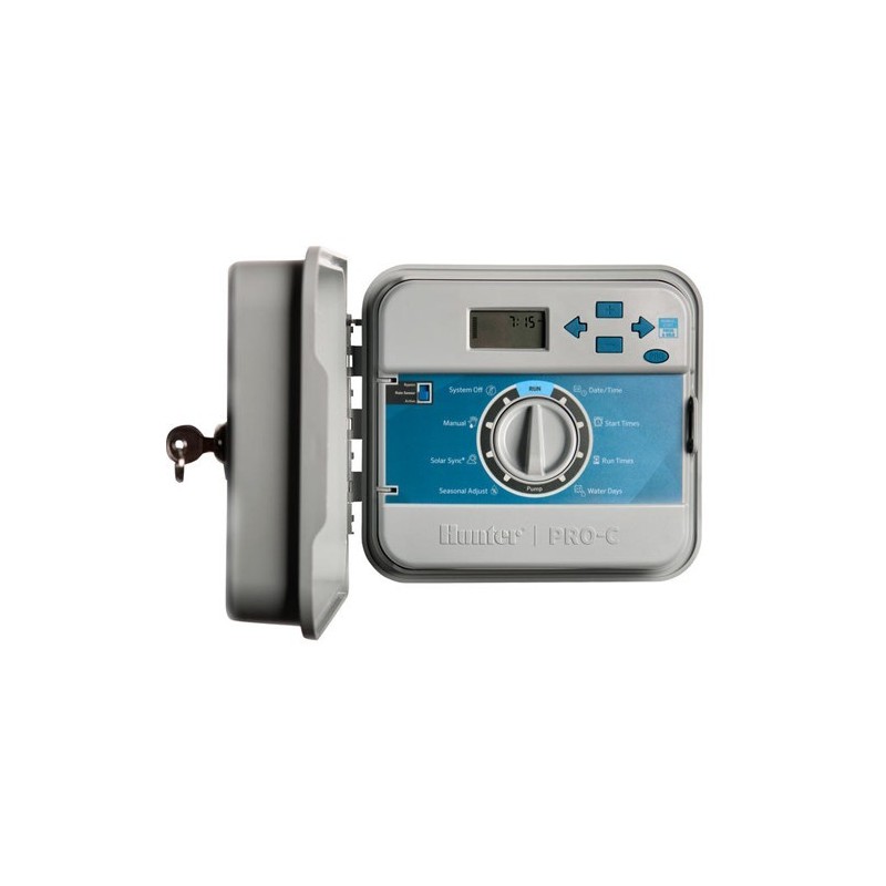 Programador de riego PRO-C exterior 4 estaciones modular Hunter Programador de riego PRO-C exterior 4 estaciones modular Hunter