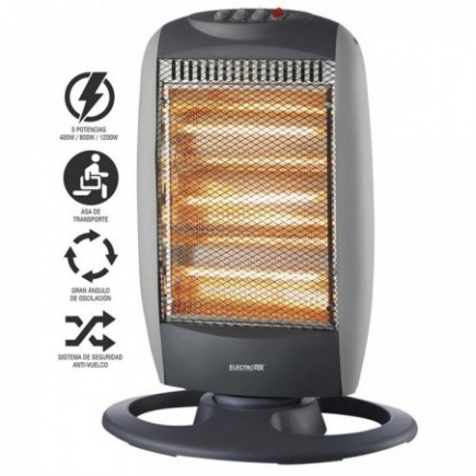 Riscaldatore alogeno ET-EH1206 - Calore personalizzato con 3 impostazioni