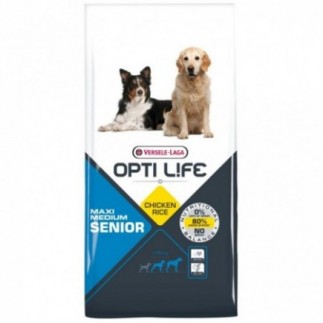 Compre OPTI Life Senior Medium e Maxi Dog Food com Frango e Arroz 12,5 kg