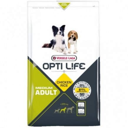 Compre OPTI Life Ração para cães adultos de médio porte com frango e arroz 12,5 kg
