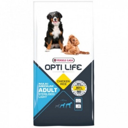 Comprar Alimento para Perros OPTI Life Adult Light Medium y Maxi con pollo y arroz 12,5 kgs