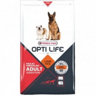 Acquista OPTI Life Adult Digestion Cibo per Cani con Agnello e Riso 12,5 kg