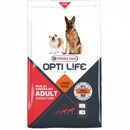 Comprar Alimento para Perros OPTI Life Adult Digestion con cordero y arroz 12,5 kgs