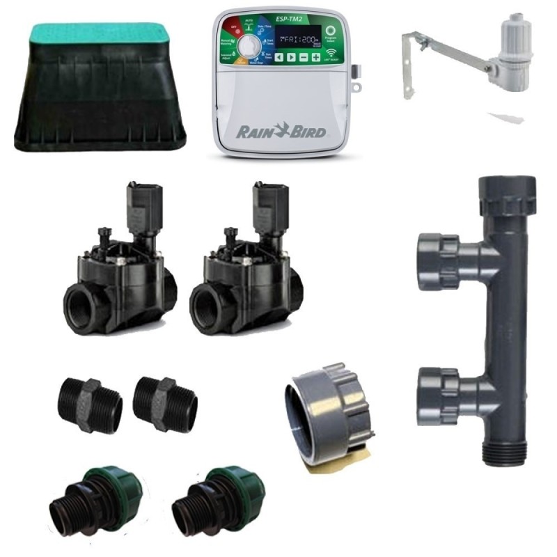 Kit de riego Rain Bird ESP-TM2 de 2 Zonas 220V Interior Kit de riego Rain Bird ESP-TM2 de 2 Zonas 220V Interior