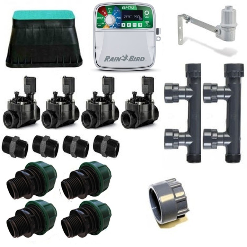 Kit de riego Rain Bird ESP-TM2 de 4 Zonas 220V Interior Kit de riego Rain Bird ESP-TM2 de 4 Zonas 220V Interior