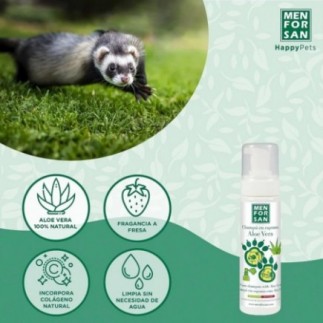 Achetez le shampoing moussant à l'aloe vera pour rongeurs, lapins et furets 200 ml