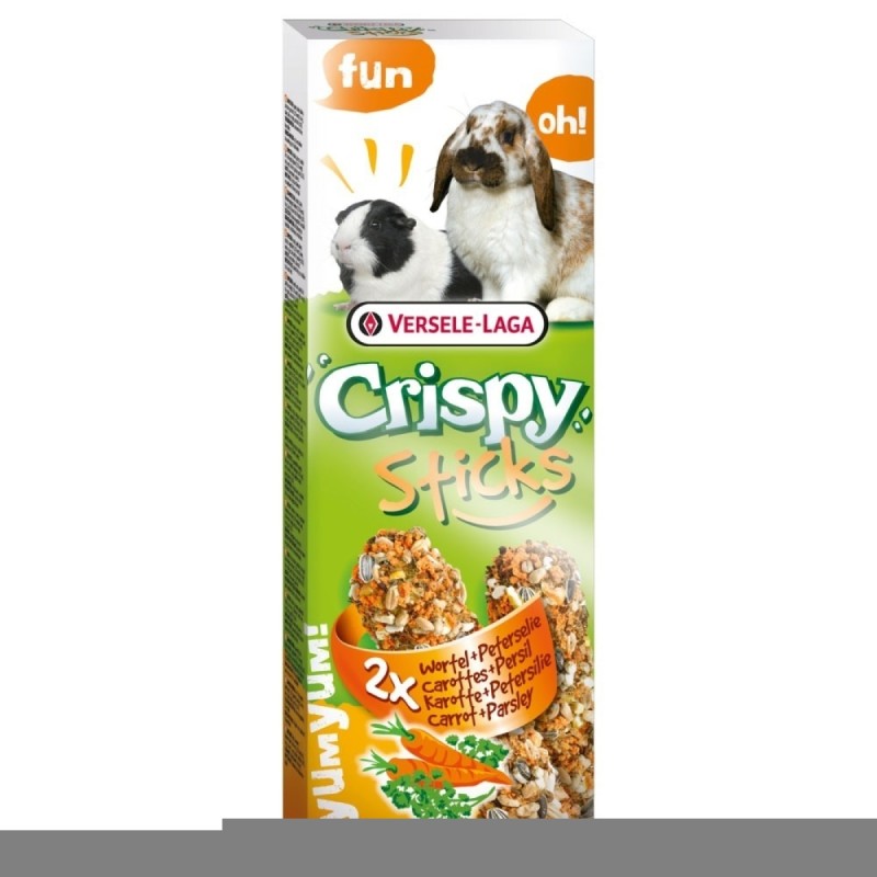 Bâtonnets croustillants pour cochon d'Inde et lapin à la carotte et au persil 110 gr