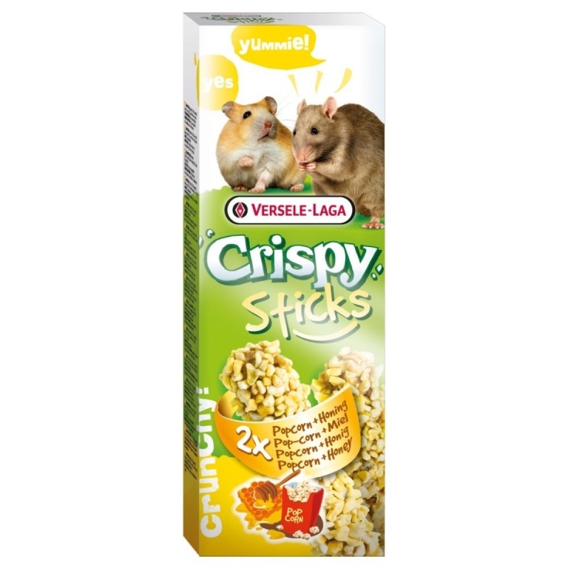 Bâtonnets croustillants pour hamsters et rats au miel et pop-corn 100 gr